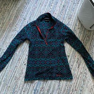 Marmot tribal pattern fleece quarter zip pullover